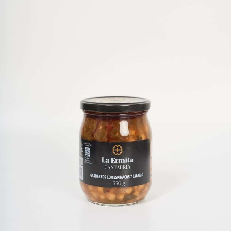 Garbanzos con espinacas y bacalao